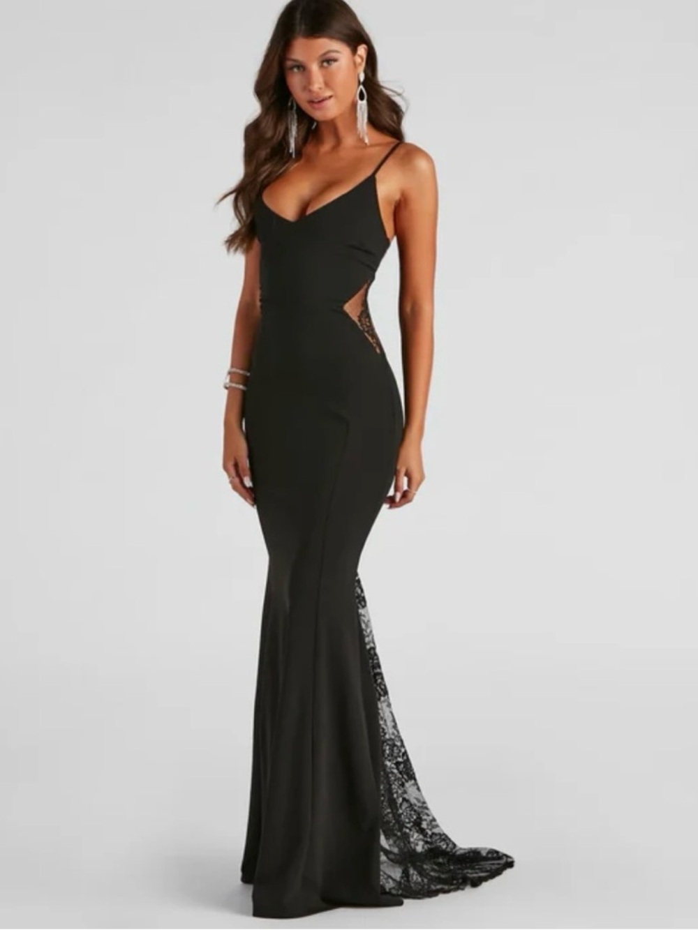 Windsor Black Lace-Back Maxi Dress